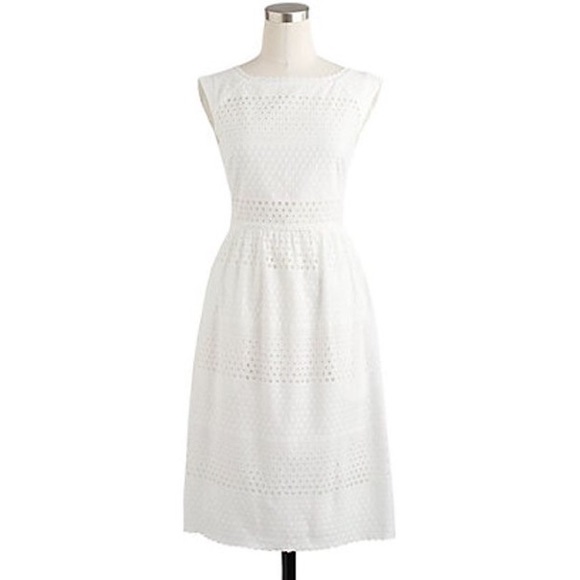 j crew white eyelet dress